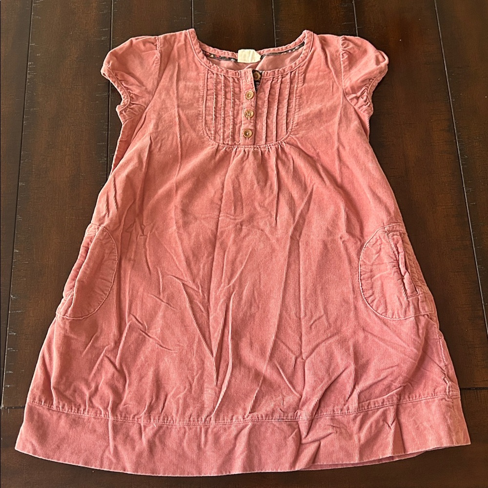 Mini Boden 7-8 Pink Corduroy Dress